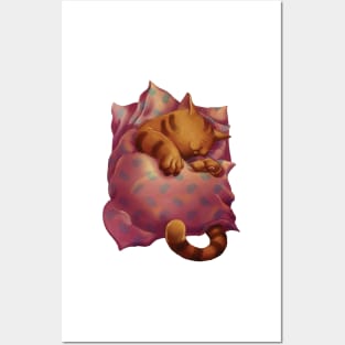 Marmalade The Napping Ginger Cat Posters and Art